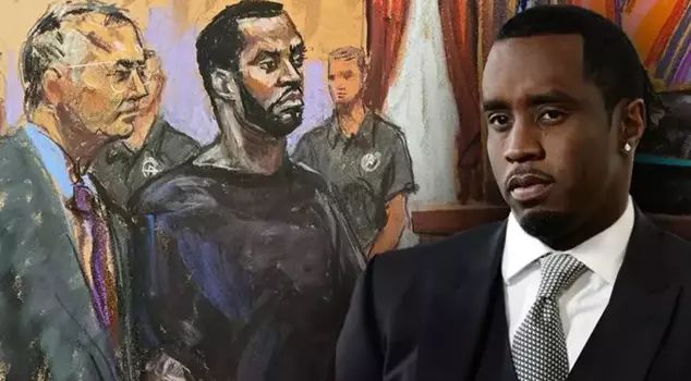 Diddy, who was brought to court in chains, looked around and smiled throughout the trial.