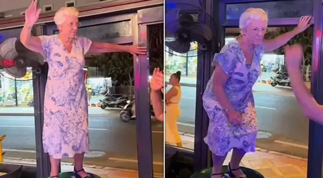 The video of the elderly woman dancing on a table in Marmaris went viral in Europe.