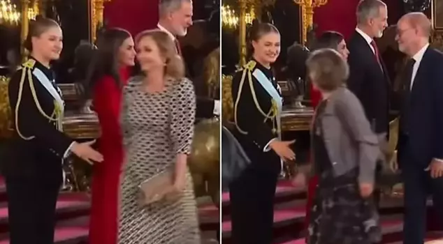 During the celebrations of Spain's National Day, some guests did not shake hands with Crown Princess Leonor.