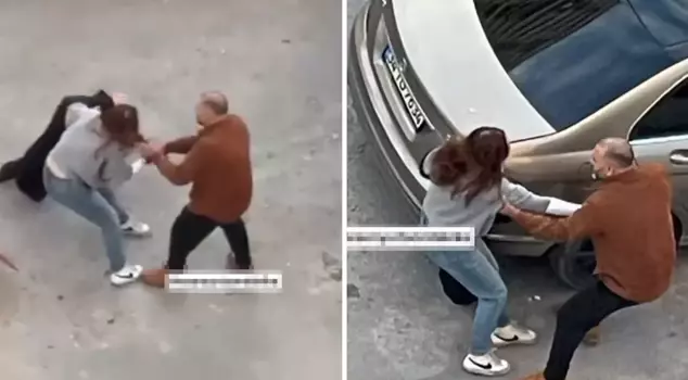 He tried to force the woman into the car by grabbing her by the hair.