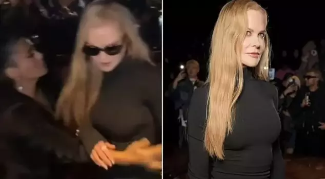 Tense moments occurred between Nicole Kidman and Salma Hayek at the Balenciaga fashion show in Paris.