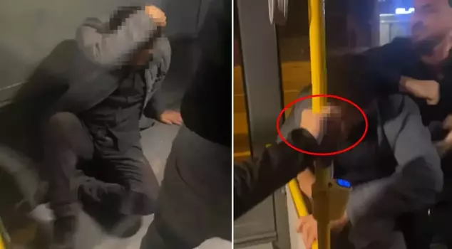 The suspect who harassed the woman waiting at the bus stop was beaten by the passengers on the bus.