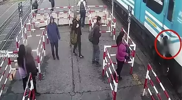 In Argentina, a woman was hit by a train while looking at her phone on the tracks.