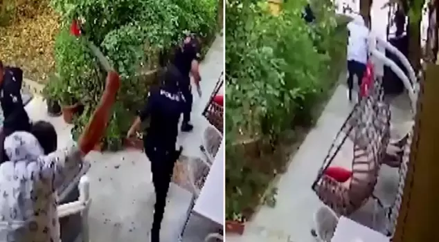 The person having a nervous breakdown repeatedly stabbed the police officer.