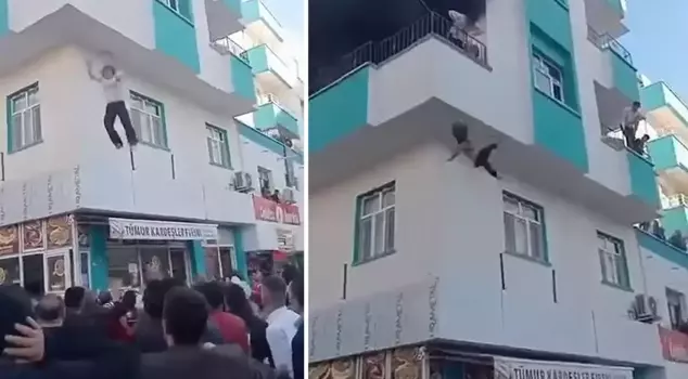 In Şanlıurfa, a life-and-death situation: They escaped by jumping from the 3rd floor of the building.