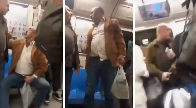 A fight between an Arab tourist and a Turkish citizen on the metro: This is Turkey, you will speak Turkish.