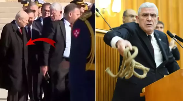 Müsavat Dervişoğlu shook hands with Bahçeli, from whom he threw a noose from the podium.