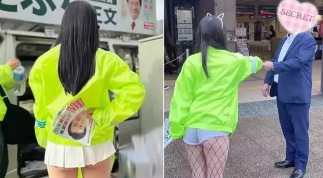 Women campaigning in inappropriate clothing in Japan drew criticism.