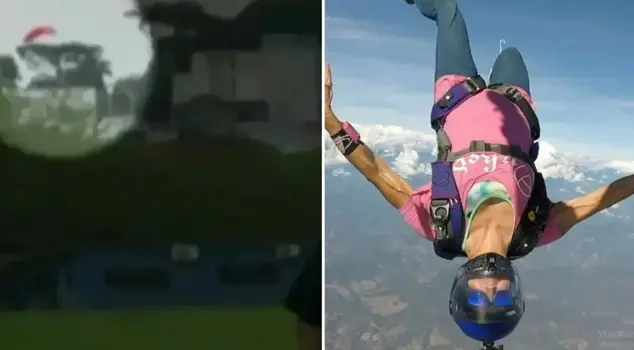 The woman skydiver whose parachute did not open crashed to the ground and tragically lost her life.