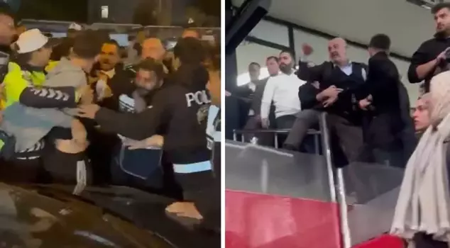 Kayserispor President Ali Çamlı had to leave the stadium under police escort.