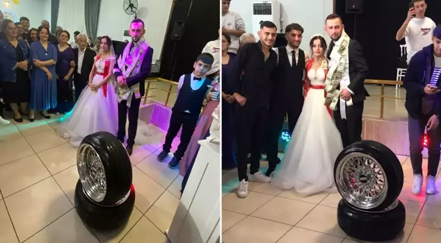 He put on a set of wheels and tires worth 35,000 lira for his son-in-law.