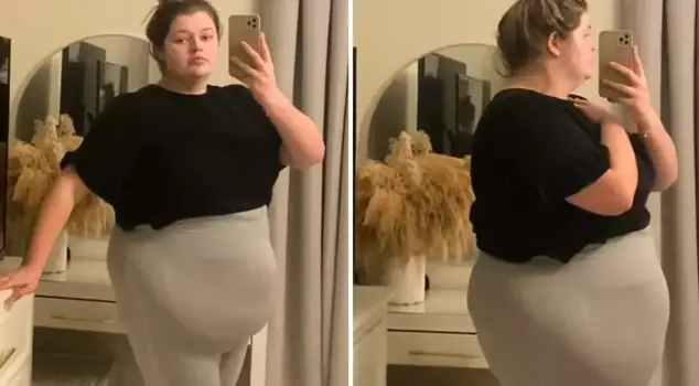 The woman who lost 75 kilos couldn't hold back her tears while trying on clothes in the fitting room.