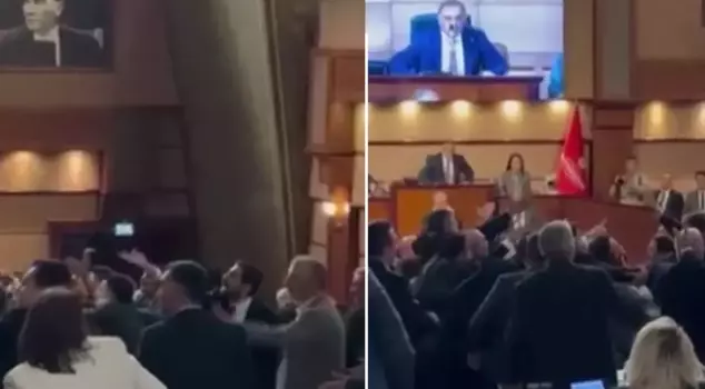 In the İBB Council, fists were flying during the fight.