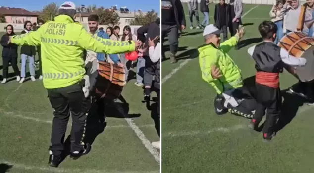 The traffic police officer who got carried away by the music received great appreciation.