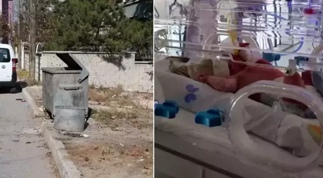 A newborn baby girl was found in a trash container in Konya.