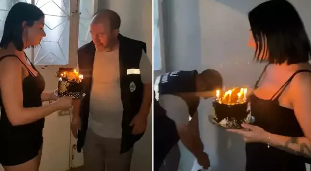 A birthday surprise for the working father from his daughters.