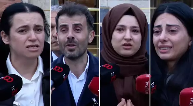 Teachers who were victims of the interview process, reacting to Minister Tekin, cried uncontrollably in front of the camera.