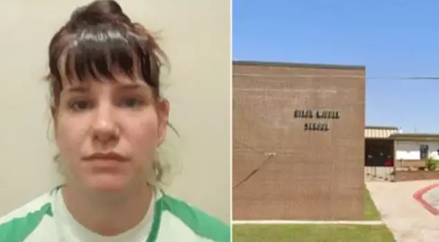 A female teacher who bribed her students to prevent them from speaking has been arrested.