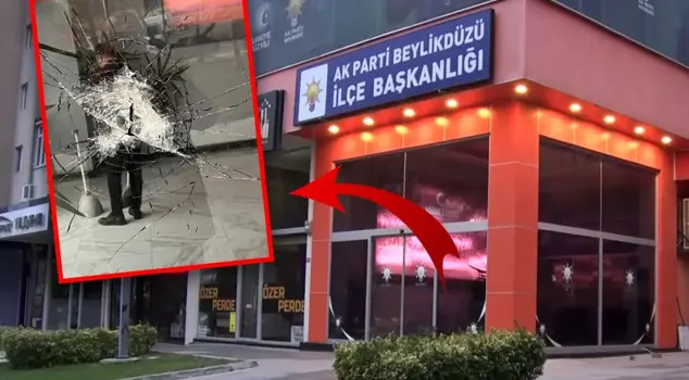 Attack on the AK Party building in Beylikdüzü with a paving stone.