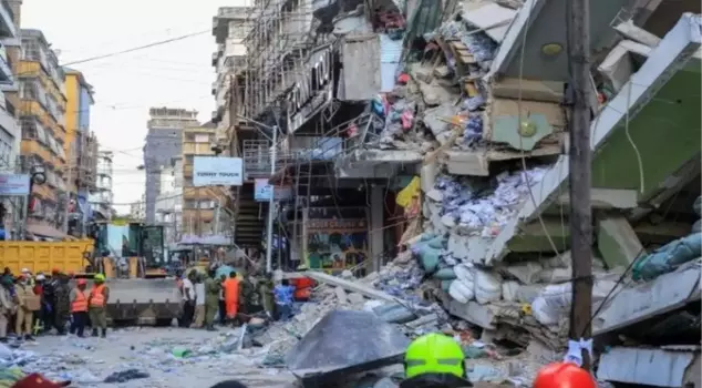 A four-story building collapsed in Tanzania: 13 dead, 26 injured.