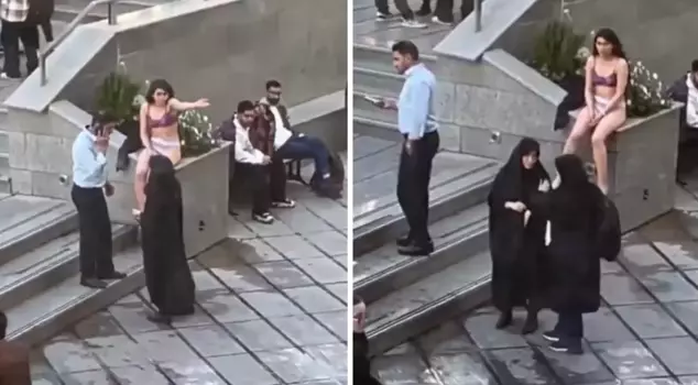 There is news about an Iranian woman who protested by removing her mandatory hijab.