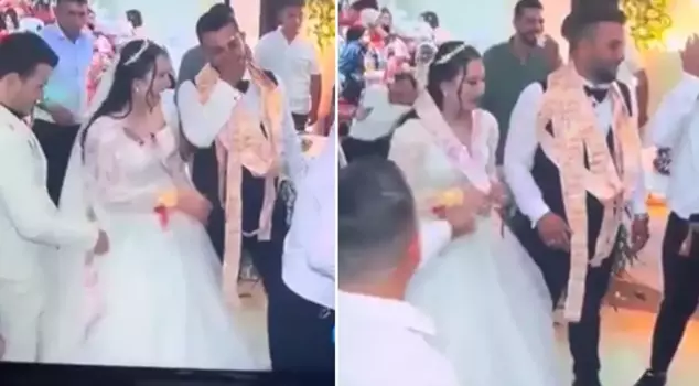 A puppy was gifted to a couple as a wedding present in Antalya.