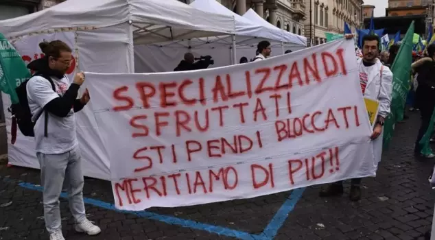 In Italy, healthcare workers went on strike to protest inadequate salaries and poor working conditions.