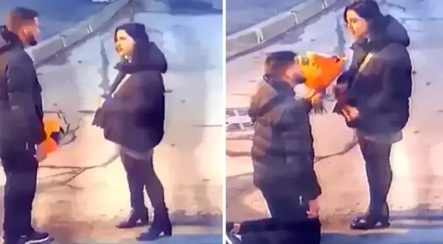 The surprise marriage proposal ended in an unexpected way.