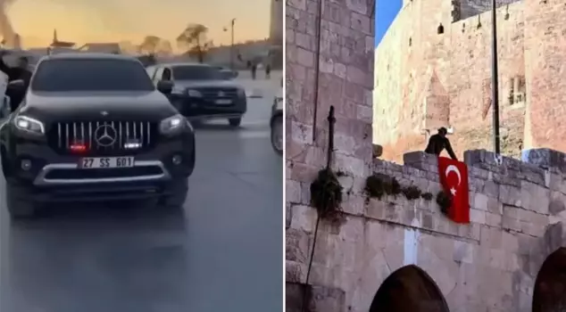 Vehicles with Gaziantep license plates in the city taken by the opposition after years.