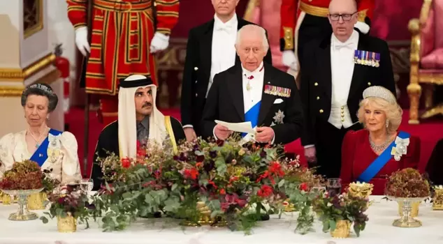 King Charles spoke in Arabic at the banquet held for the Emir of Qatar.