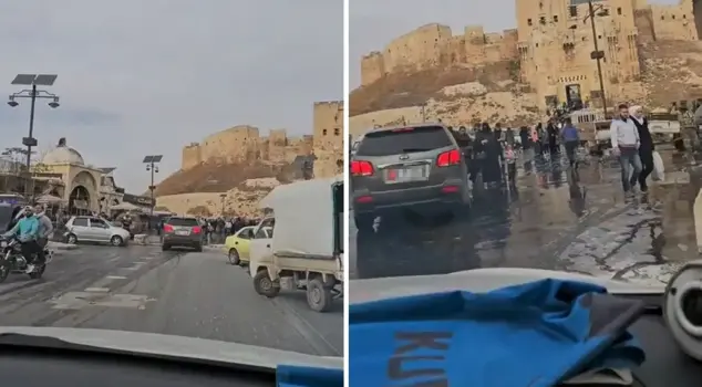 The image is from Aleppo! Those who looked closely at the vehicle noticed the license plate details.