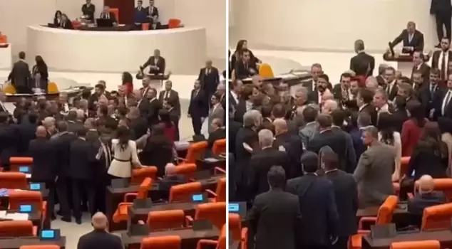 The situation got chaotic in the Turkish Grand National Assembly: Deputies intervened physically, and the opposition left the hall.