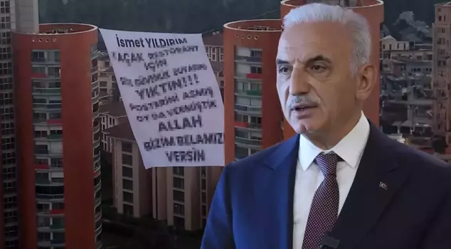 Protest with banners against Ümraniye Mayor İsmet Yıldırım.