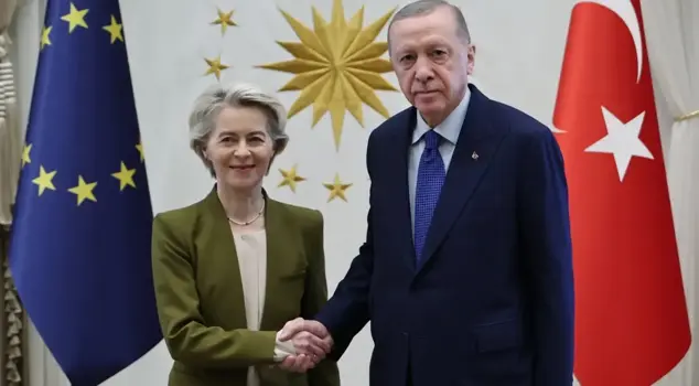 Erdoğan met with Ursula von der Leyen at the Presidential Complex.