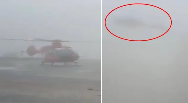 The last images of the helicopter, which became a grave for four people, have emerged before it crashed.