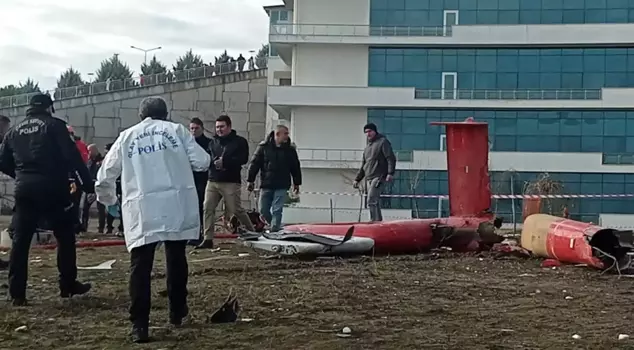 First images from the helicopter crash in Muğla that killed 4 people.