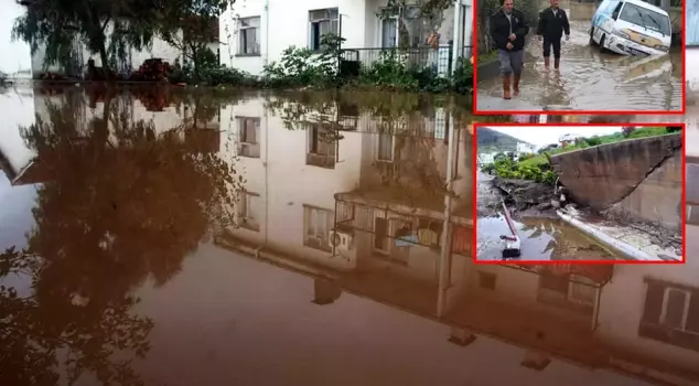 Heavy rain in Bodrum paralyzed life! Roads turned into lakes, and homes were flooded.