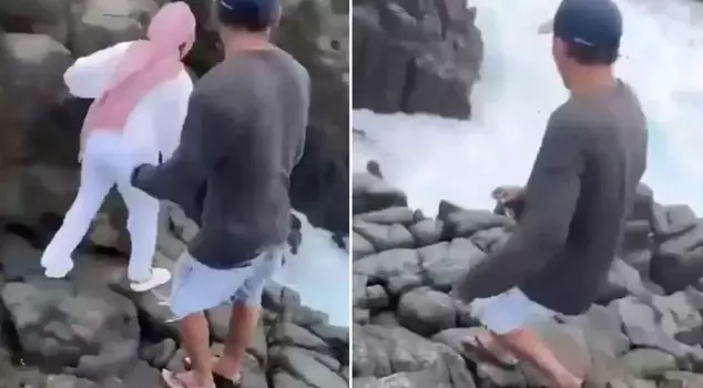 The young girl became a victim of the giant waves while taking photos on the cliffs.