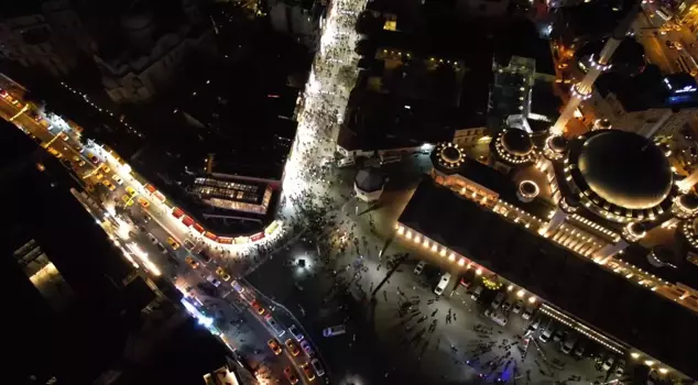 The New Year's celebrations in Istanbul took place with great enthusiasm in Taksim Square.