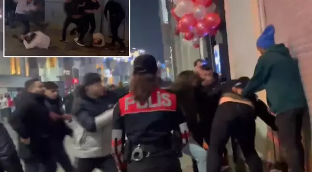 In Taksim, kicks and punches were flying in the air.