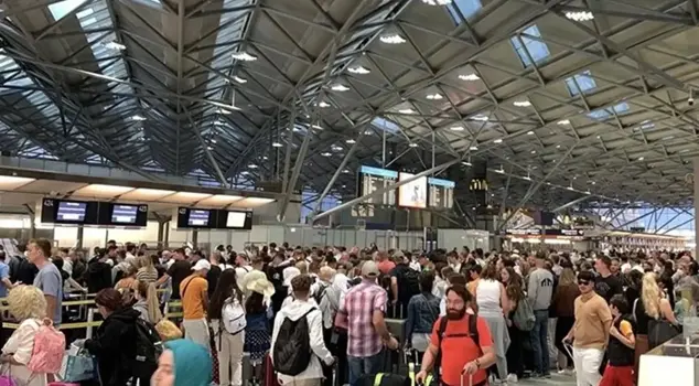 All systems have crashed at airports in Germany! All operations are being carried out manually.