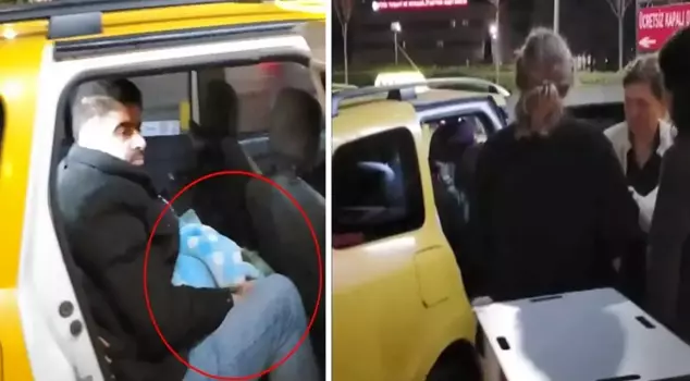 The woman who was trying to go to the hospital gave birth in the taxi.