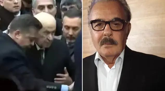 Devlet Bahçeli's difficult moments! He was caught in the crowd at the funeral.