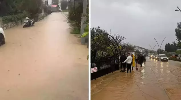 Heavy rainfall paralyzed life in Muğla.