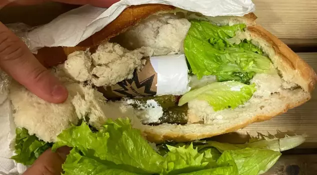 They were caught trying to smuggle a flare into the stadium inside a sandwich.