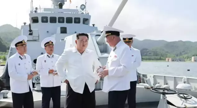 Kim Jong-Un introduced the largest warship equipped with a Russian-style missile system.