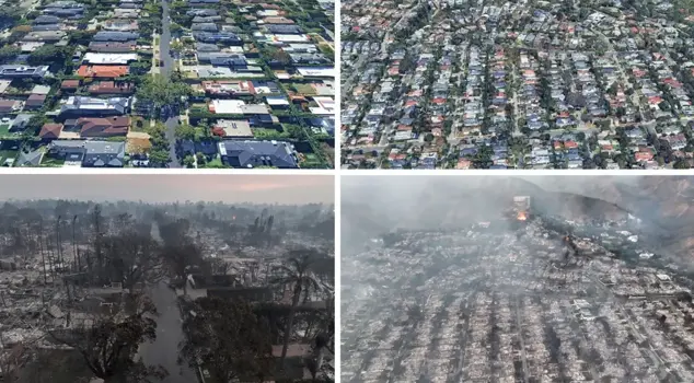 The death toll from fires in the U.S. has increased! Before and after photos show the scale of the disaster.