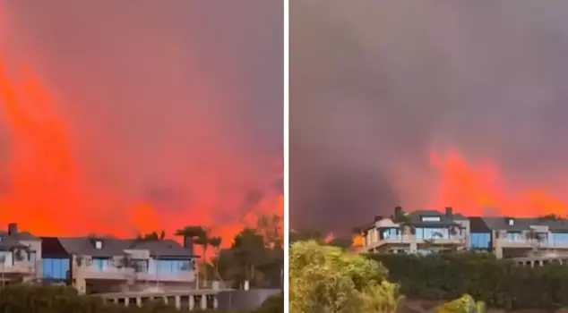 The intensity of the fire in the USA was reflected in the images like this.