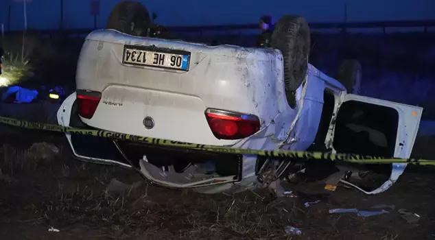 A car overturned in Ankara, resulting in one fatality.