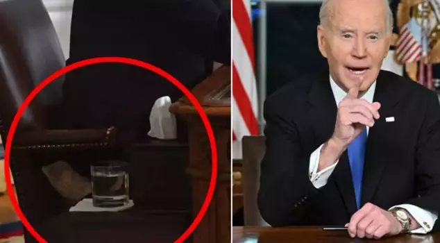 An interesting detail in Biden's farewell speech: pillow support in the Oval Office.